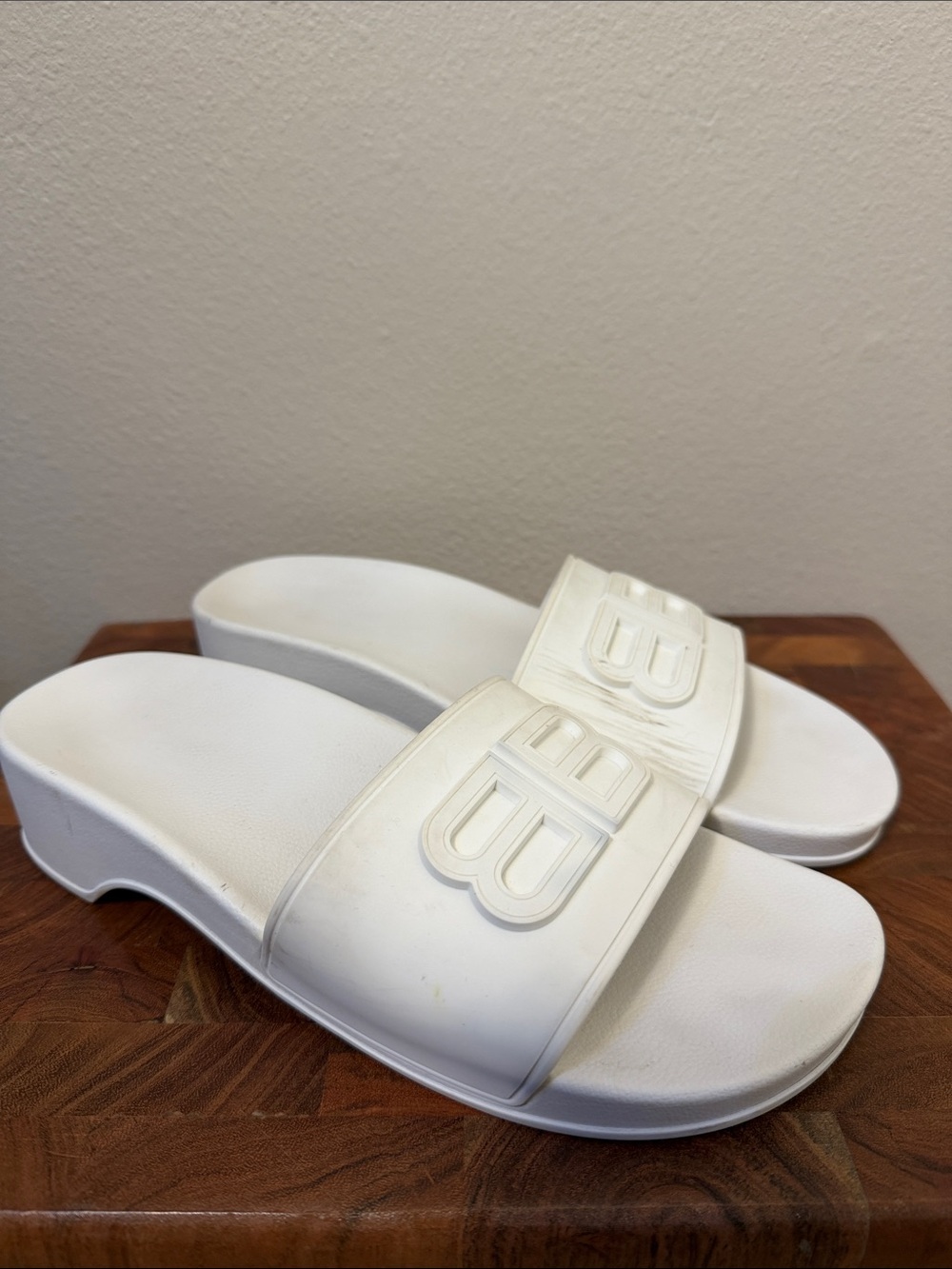 Balenciaga Women's Pool Clog BB Slide Sandal in White Size 37 (US 7)